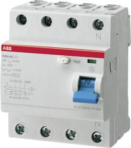 ABB Stotz-Kontakt F204 A-63/0.03, residual current device 4P, type A, 63A, 30mA, 2CSF204101R1630