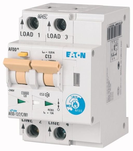 Eaton AFDD-13/2/C/003-LI/A C13A 2-pole 0.03 KV fire protection switch, 187187