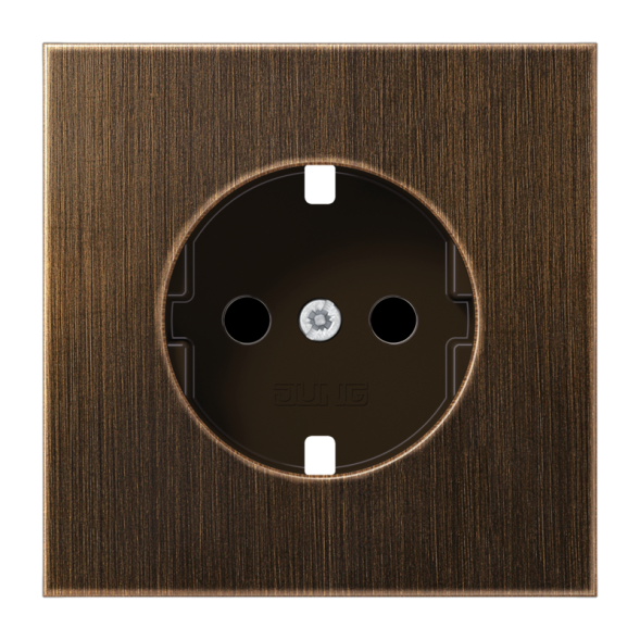 Jung ME1520KIPLAT cover for SCHUKO® sockets, integrated increased contact protection, SAFETY+, brass, LS series, antique brass