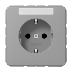 Jung CD1520NAGR SCHUKO socket, 16 A 250 V ~, with label field, Duroplast, CD series, grey