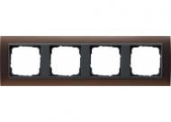Gira 021413 4-way cover frame for anthracite Gira Event Opaque Dark Brown