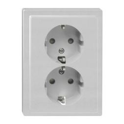 MERTEN MEG2420-5060 double socket SCHUKO BRS plug-in terminals aluminum