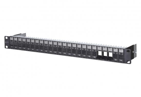 METZ CONNECT 1U empty for 24 port black patch panel 19&amp;#039;, 130920-BK-E