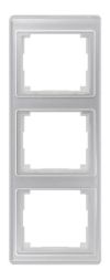 Jung SL583SI frame 3-way, vertical mounting, acrylic glass, SL 500, silver