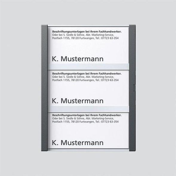 Siedle 200029959-00 Nameplate complete for TM 612-3/BTM 650-03 DG