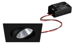 Brumberg 38364083 230V AC 7W 3000K black LED recessed ceiling spotlight