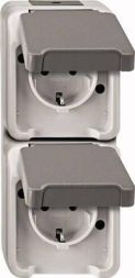 MERTEN MEG2329-8029 Schuko double socket light grey