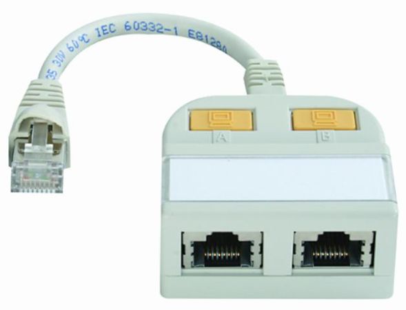 Telegärtner J00029A0011 Cat.5E ISDN TR/ISDN TR (4-5,3-6/4-5,3-6) T-Adapter S