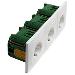 Hochköpper 00075401 H 11.6613/673.02 GE 3-way Badora socket SCHUKO