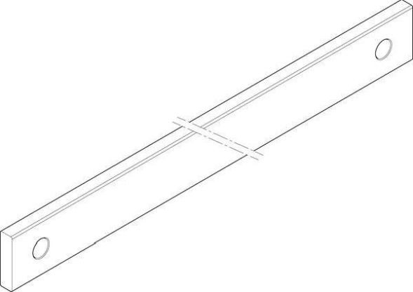 ABN 5FB 40x10x1337mm horizontal both sides CU rail (XCUW145B)