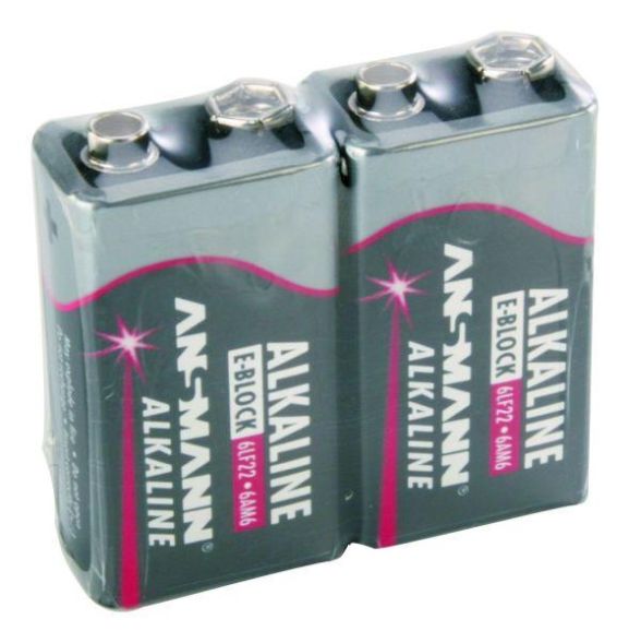 Hückmann 133248 6LR61 Red Alkaline 9V-Block (PK=2pcs.) Battery