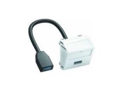 OBO Bettermann MTS-U3A F SWGR1 with cable socket-socket 45x45mm multimedia carrier USB 3.0 AA, 6104937