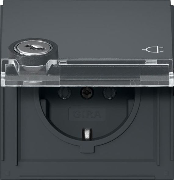 Gira 446767 KD lock sort+BSF TX44 anthra socket SCHUKO