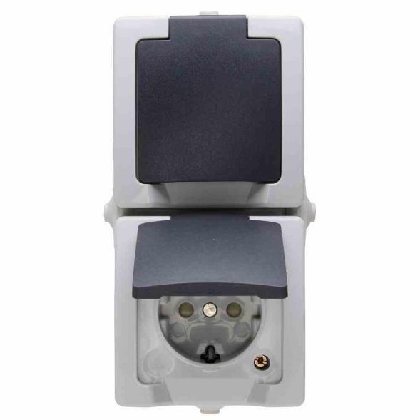 Kopp 136956008 socket 2f gr mt NAUTIC AP m.erh.BS Klappd
