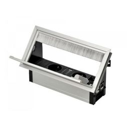 Kopp 939605110 VersaFLAP 2f.+2RJ45+USB-C aluminum SCHUKO socket