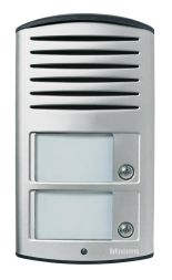 Bticino 342921 surface-mounted door station 2-wire 2 call buttons aluminum, (silver)