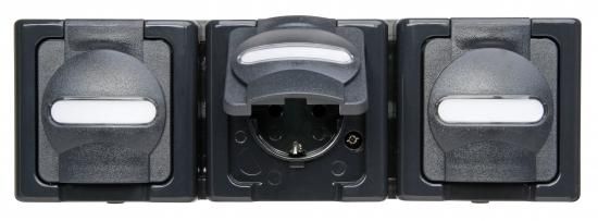 Kopp 131315006 AP-FR Std3f.wgr. BlueElectric anthracite safety socket