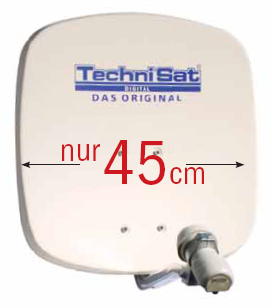TechniSat DigiDish 45 red + Universal Twin LNB