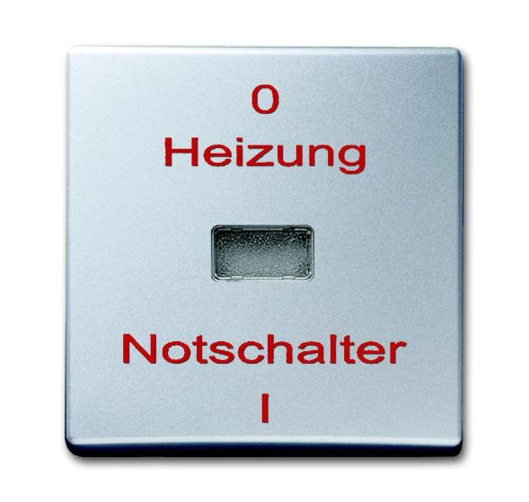 Busch-Jaeger 2102 H-33 rocker switch, with print &amp;#039;Heating&amp;#039; aluminum silver