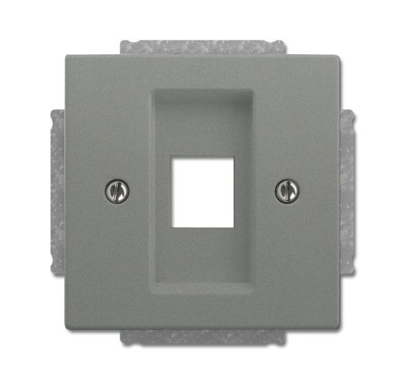 Busch-Jaeger 2561-803 central plate, with support ring grey metallic