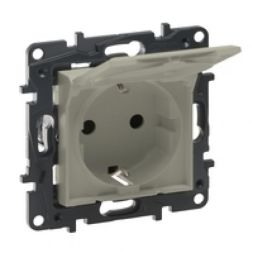 Legrand 864663 SCHUKO socket Niloe Step hinged cover sand