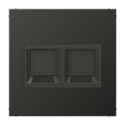 Jung AL1969-25WEAN cover (latched) for modular jack sockets 2-way, EMT, AMP, MTRJ, painted aluminum, LS series, anthracite
