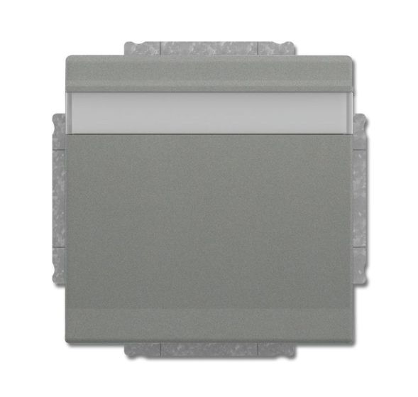 Busch-Jaeger 20 EUKNB-803 SCHUKO® socket insert, with hinged lid and labelling field, metallic grey