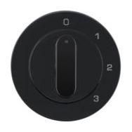 Berker 1096204500 rotary knob steps black glz 3-step