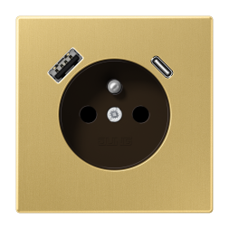 Jung ME1520F-15CAC socket, French/Belgian system 16 A 250 V ~, with USB charger 1 x type A + 1 x type C, integrated increased contact protection, SAFETY+, series