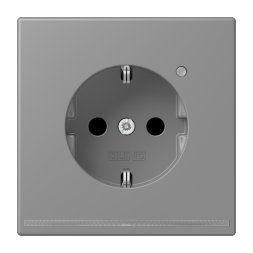 Jung LC1520-OLNW203 SCHUKO socket, 16 A 250 V ~, with LED orientation light, integrated increased contact protection, SAFETY+, LS series, gris 31 ( LC32011 )