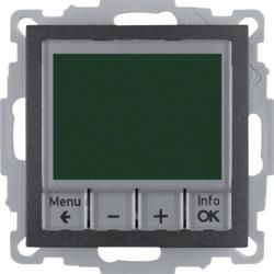 Berker 20441606 Temperature controller, normally open, with central piece, time-controlled anthracite, matt Ber