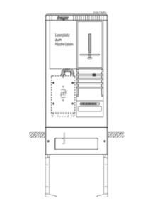 Hager ZAS175MF9 meter connection column 1Z+1LP 2-field 277x583x1710