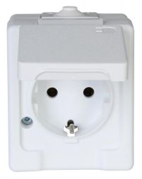 Kopp 100602003 Schuko socket 1-way AP-FR,6A,250V,2p,arctic