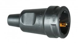 Kopp 180916009 rubber 16A 250V IP20 black SCHUKO coupling