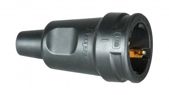 Kopp 180916009 rubber 16A 250V IP20 black SCHUKO coupling