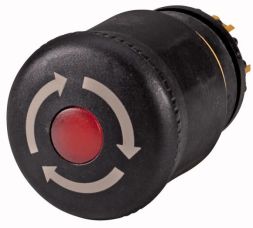 Eaton M22S-PVLT STOP/HOLD button, illuminated, black, twist-to-release, 271540