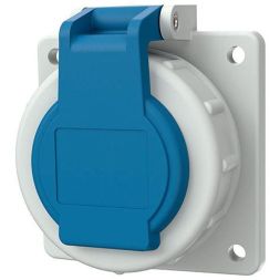 Mennekes 17060 16A2p+E 230V IP68 BL panel socket SCHUKO