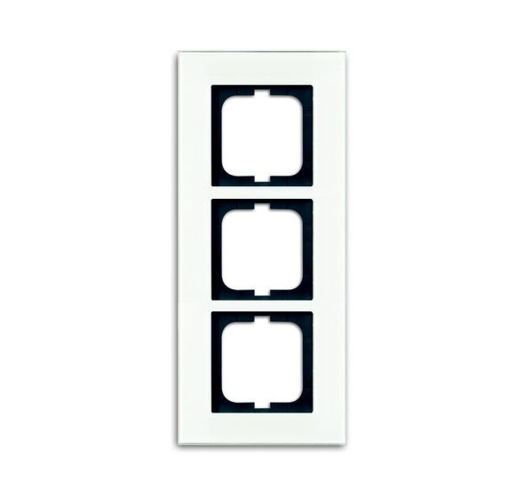 Busch-Jaeger 1723-811 cover frame, 3-way frame white glass