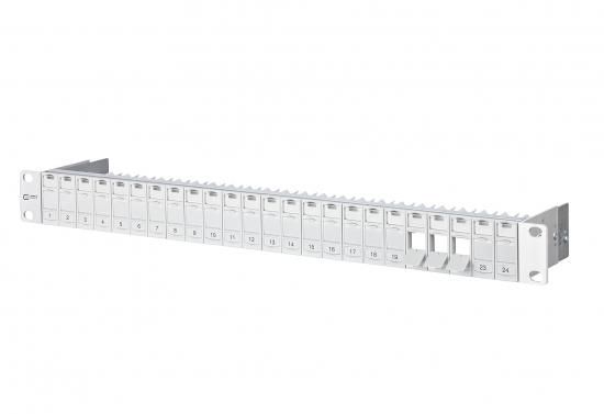 METZ CONNECT 1U empty for 24xPort gray 19&amp;#039; patch panel, 130920-00-E