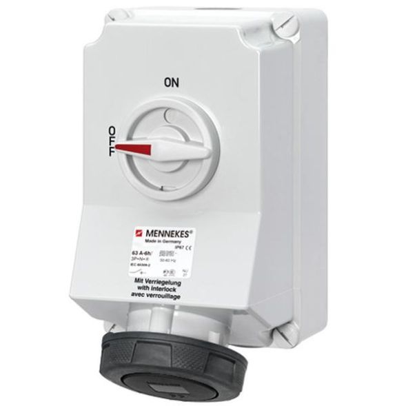 Mennekes 5111AD DUO 63A 4-pole 7h 500V IP67 HW/VN wall socket
