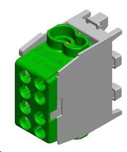 Pollmann 2080138 HLAK25-1/2M2gr green stackable main line branch terminal