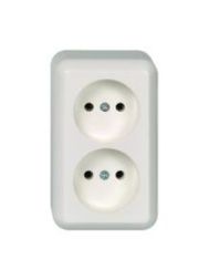 ELSO 395904 surface-mounted socket 2-way 16A CONTURA pure white