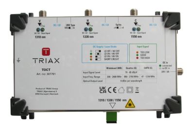 Triax 307791 TOCT SAT + TERR, SC APC connectors optical transmitter