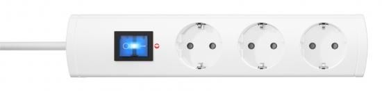 Kopp 233102005 UNOversal Plus 3-way white 1.4m ÜS power strip