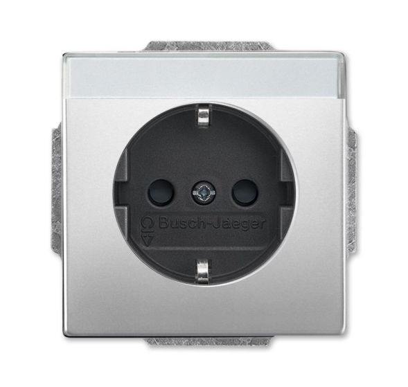Busch-Jaeger 20 EUCNB-866 SCHUKO® socket insert, with labelling field stainless steel