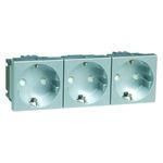 Hochköpper 00516311 D 6213.70 EMS SI 3-way aluminum-painted socket SCHUKO