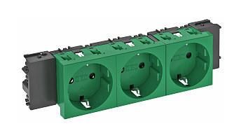 OBO Bettermann STD-D0C MZGN3 0° 3-way socket SCHUKO, 6120386