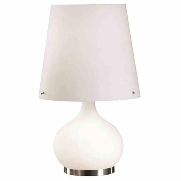 Fabas Luce 2533-35-102 table lamp glass white D:32cm E27 80W / E14 30W