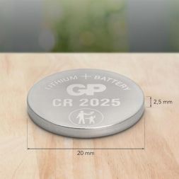 GP 0602025C4 Lithium button cell CR2025 3 V, blister pack of 4
