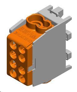 Pollmann 2080139 HLAK25-1/2M2br brown stackable main line branch terminal